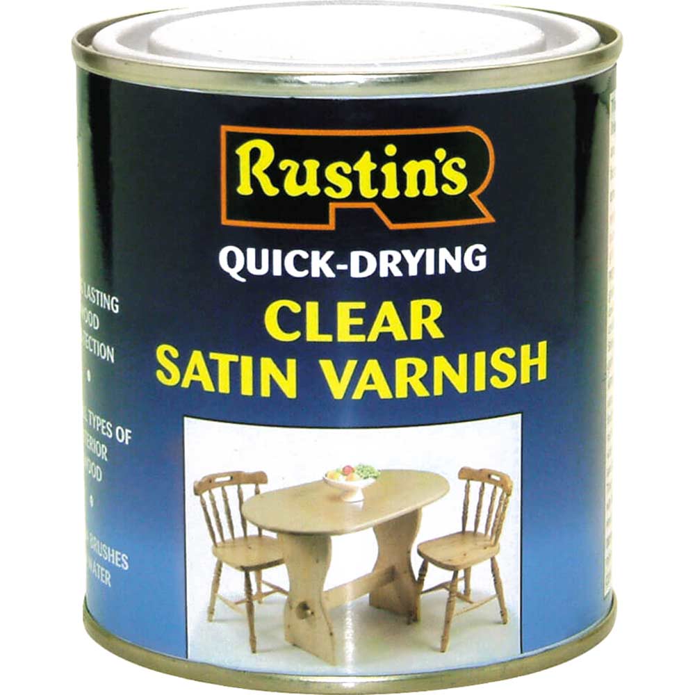 Image of Rustins Quick Dry Clear Varnish Satin 1 Litre