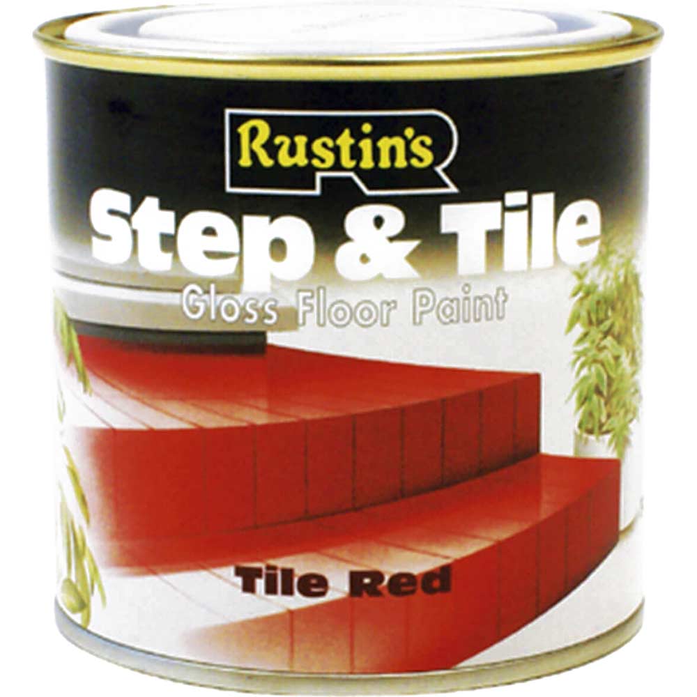 Image of Rustins Step & Tile Paint Gloss Red 250ml