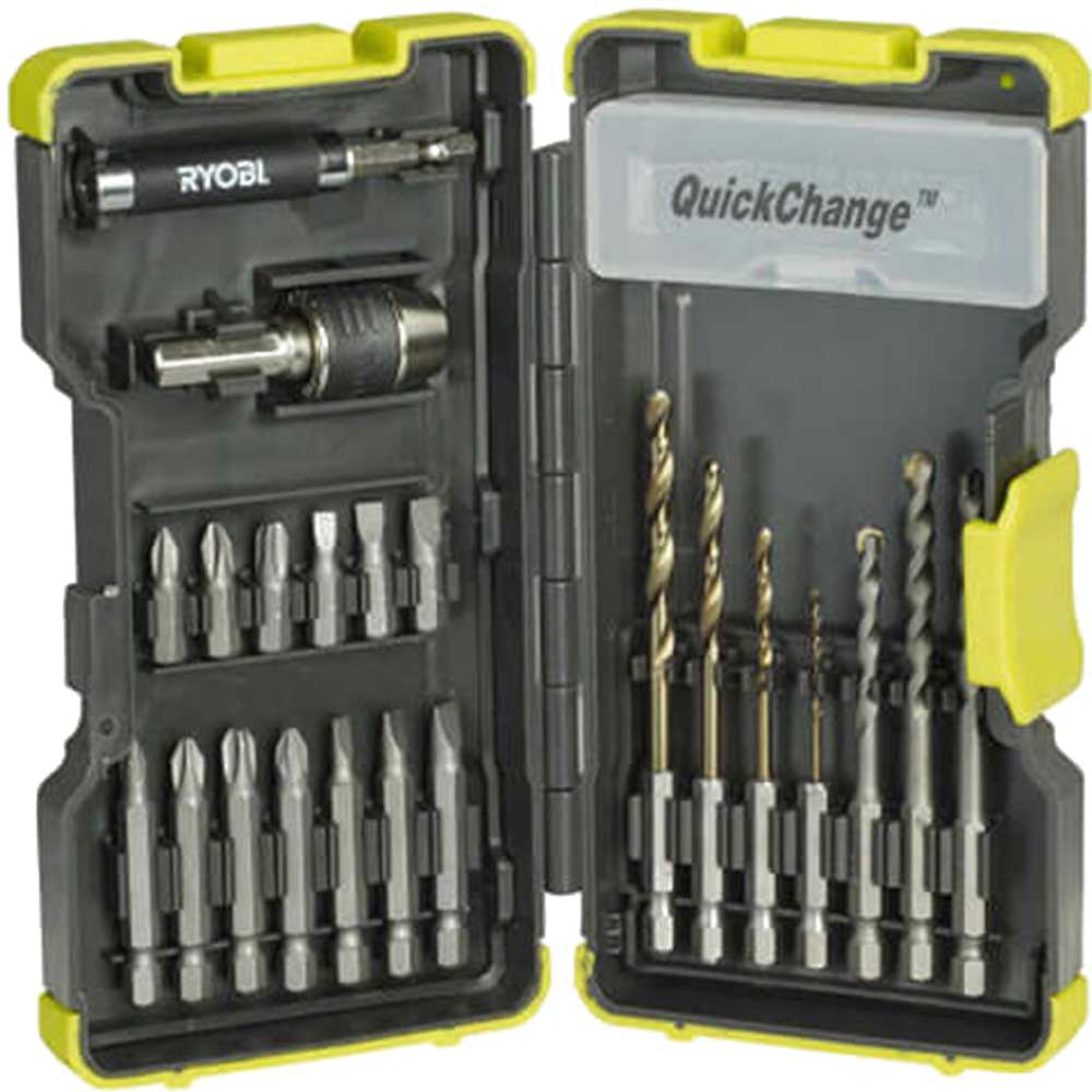Image of Ryobi 22 Piece Hex Shank Drill & Screwdriver Bit Set in Stackable Case