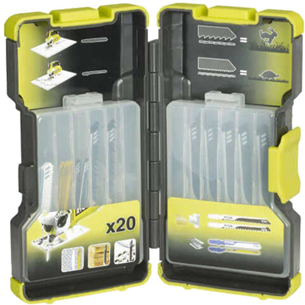 Ryobi 20 Piece Jigsaw Blade Set in Stackable Case