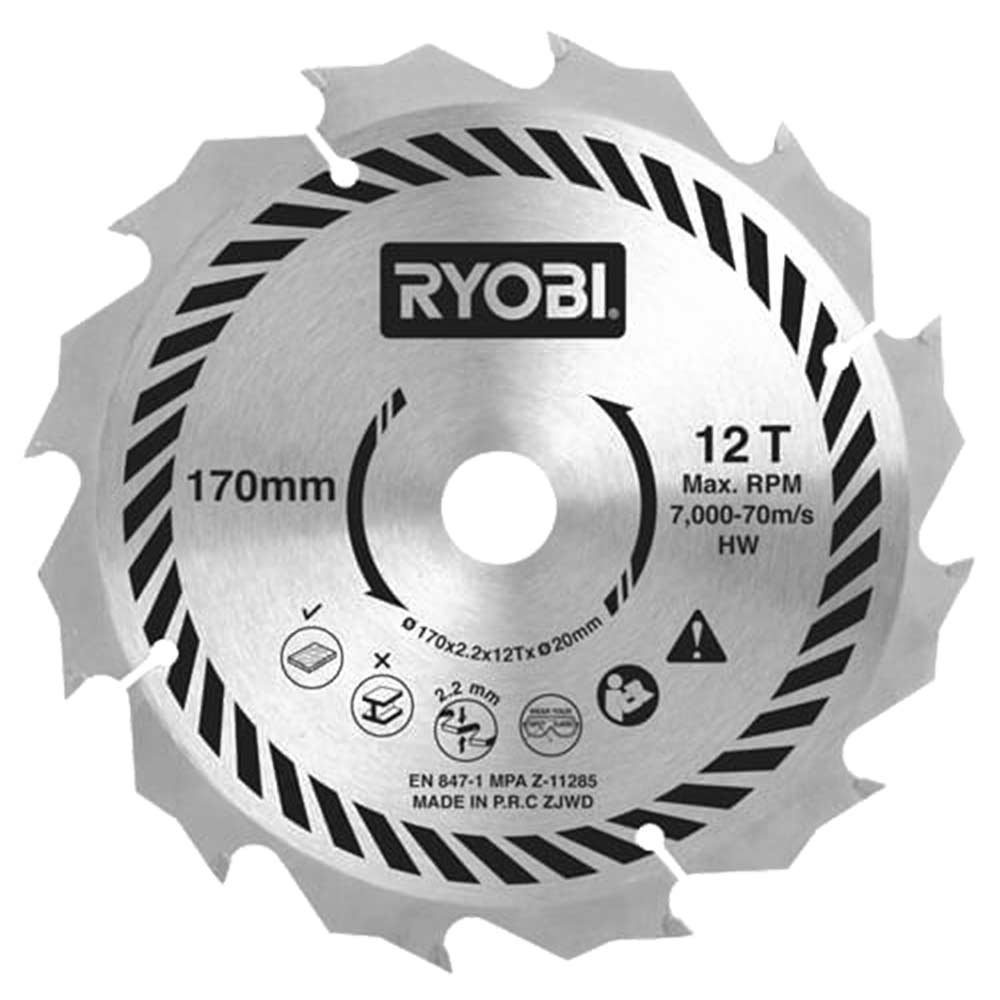 Image of Ryobi 170mm 12 Tooth Circular Saw Blade for EWS1150RS Circular Saws