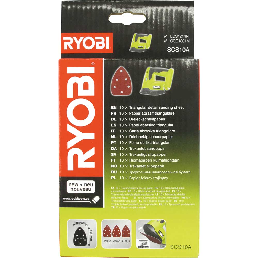 Ryobi 10 Piece Corner Sander Sheets for CC1801M Sanders