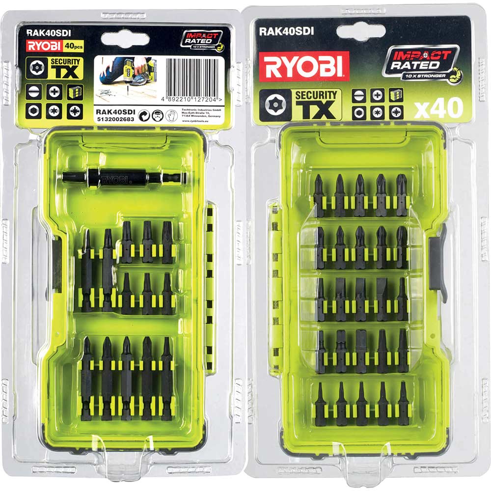 Image of Ryobi RAK40SDI 40 Piece Impact Rated Screwdriver Bit Set
