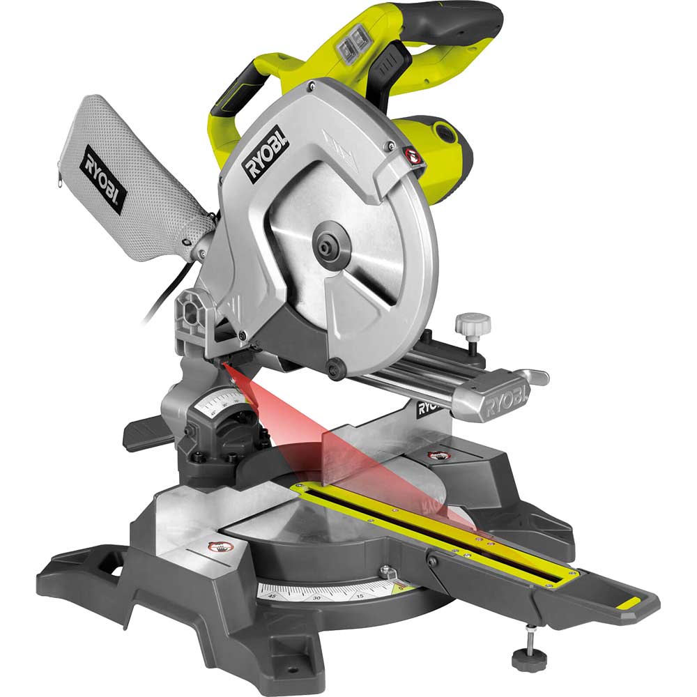 Ryobi EMS254L Compact Sliding Mitre Saw with Laser Guide 254mm / 10" Blade 2000w 240v