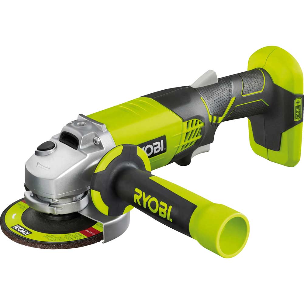 Image of Ryobi R18AG-0 ONE+ 18v Cordless Angle Grinder 115mm / 4.5&quot; Disc without Battery or Charger - Requires ONE+ Battery/Charger