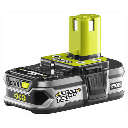 Ryobi RB18L15 18v Cordless Lithium+ Ion Slim Battery with Fuel Gauge 1.5ah for ONE+ Compatible Tools