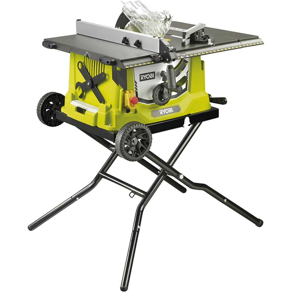Image of Ryobi RTS1800EF-G Table Saw with Extendable Table, Foldable Legs & Wheels 254mm Blade 1800w 240v
