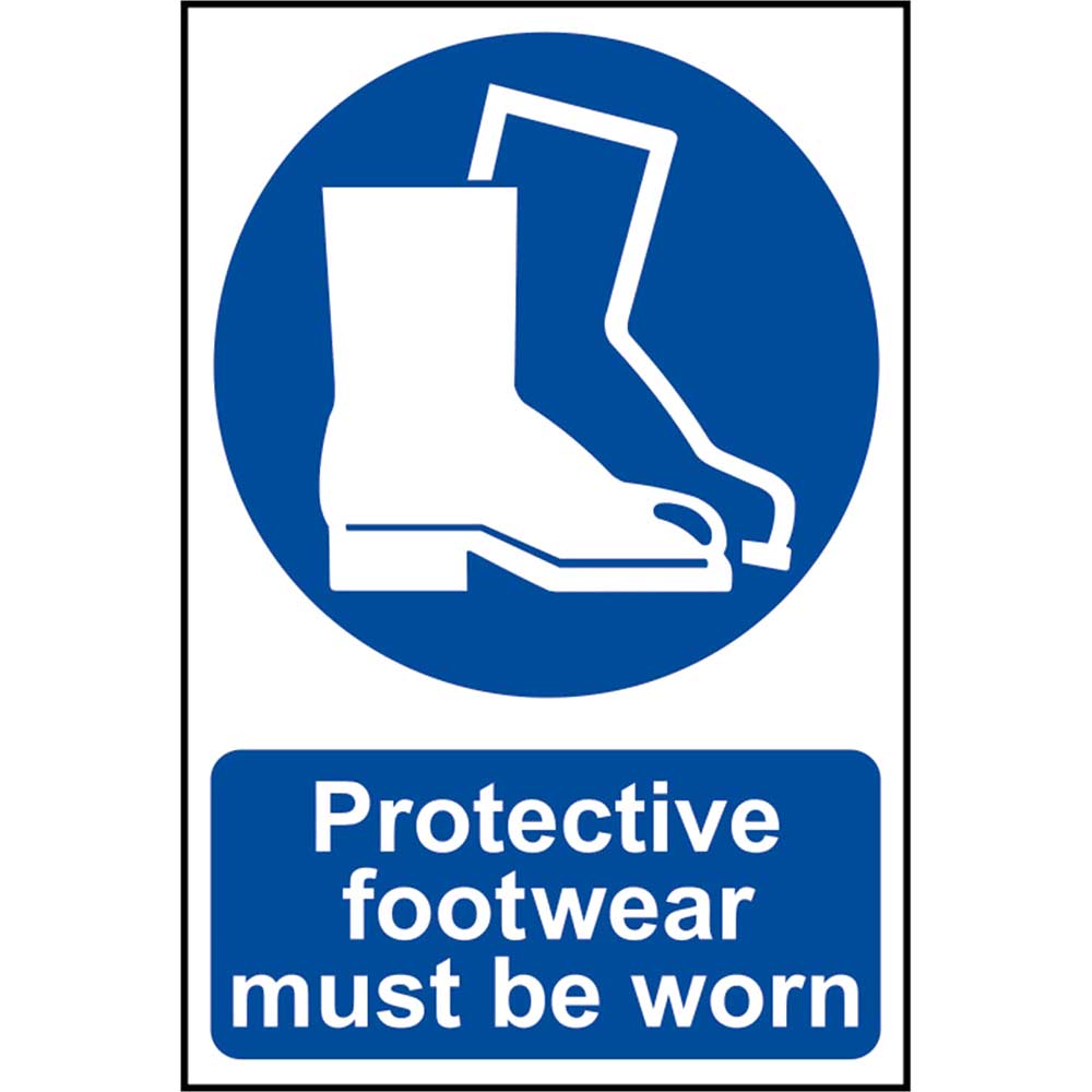 Image of Scan 200 x 300mm PVC Sign - Protective Footwear Must Be Worn