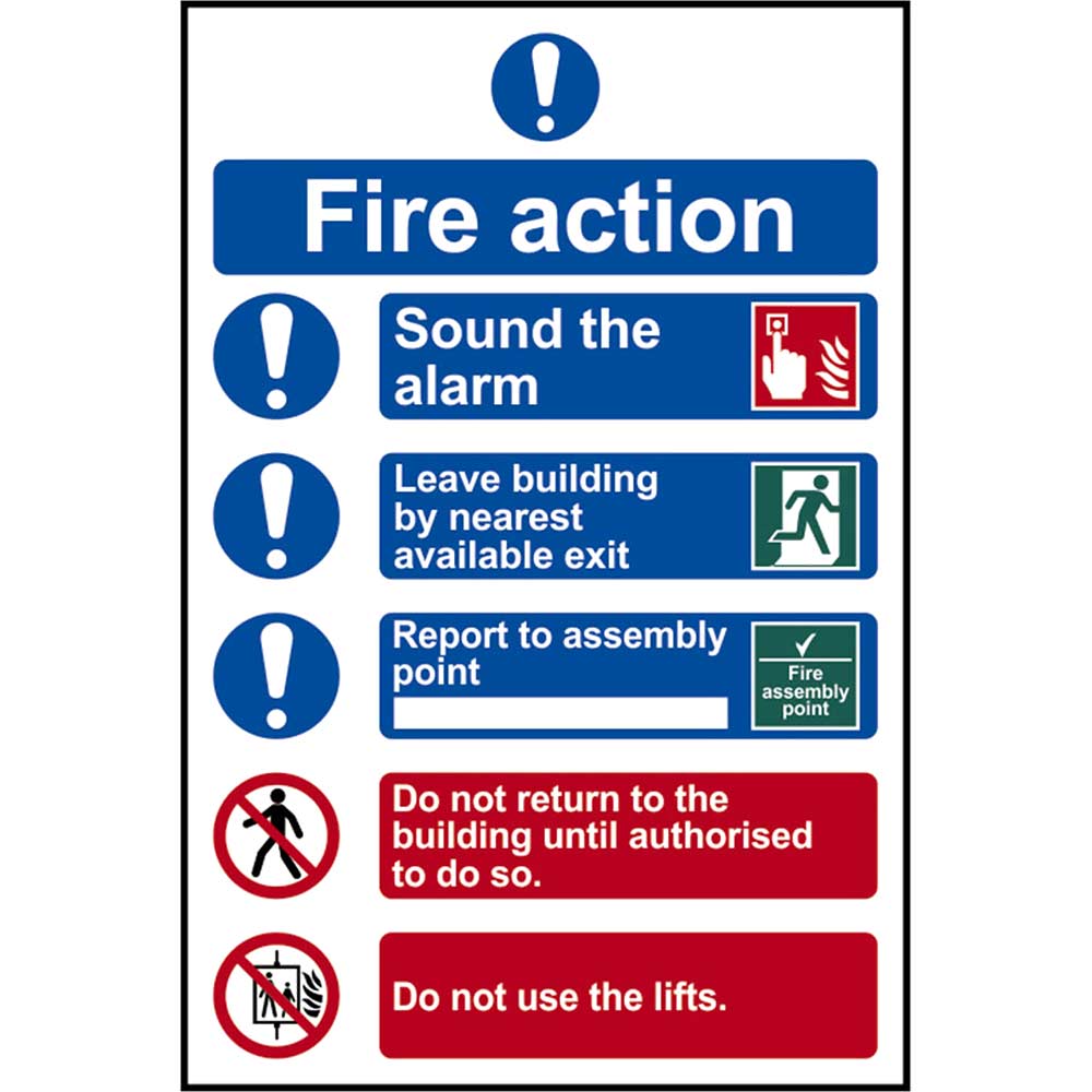 Image of Scan 200 x 300mm PVC Sign - Fire Action Procedure