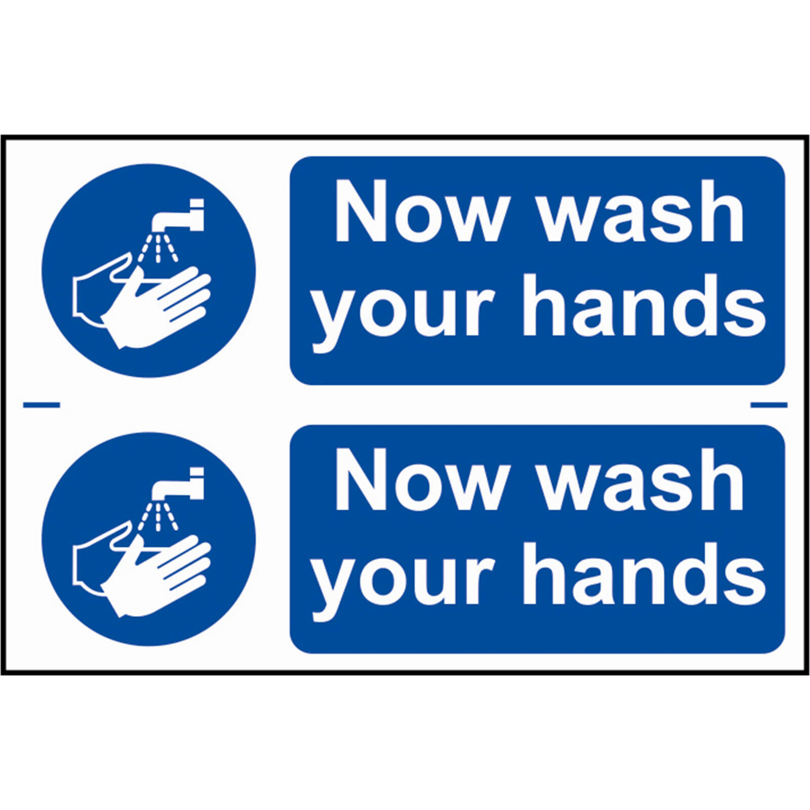 Scan 300 x 200mm PVC Sign - Now Wash Your Hands