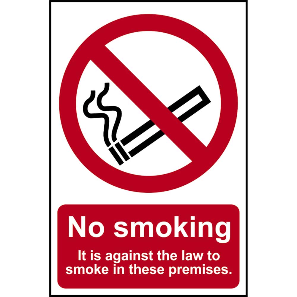 Image of Scan 200 x 300mm PVC Sign - No Smoking It Is Against The Law To Smoke On These Premises