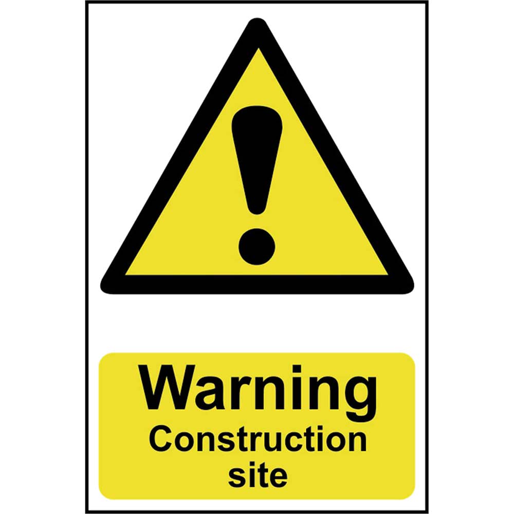 Image of Scan 200 x 300mm PVC Sign - Warning Construction Site