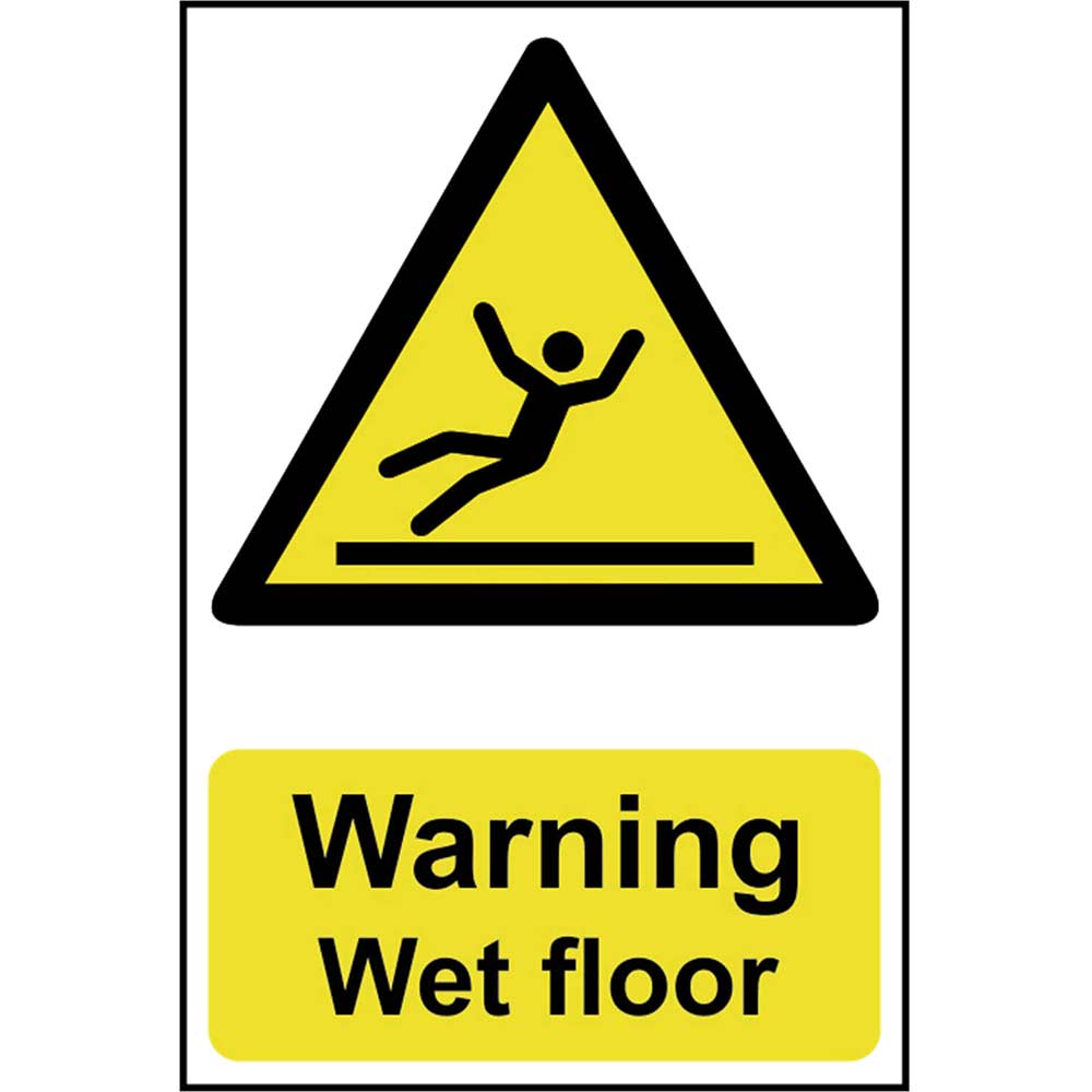 Image of Scan 200 x 300mm PVC Sign - Warning Wet Floor