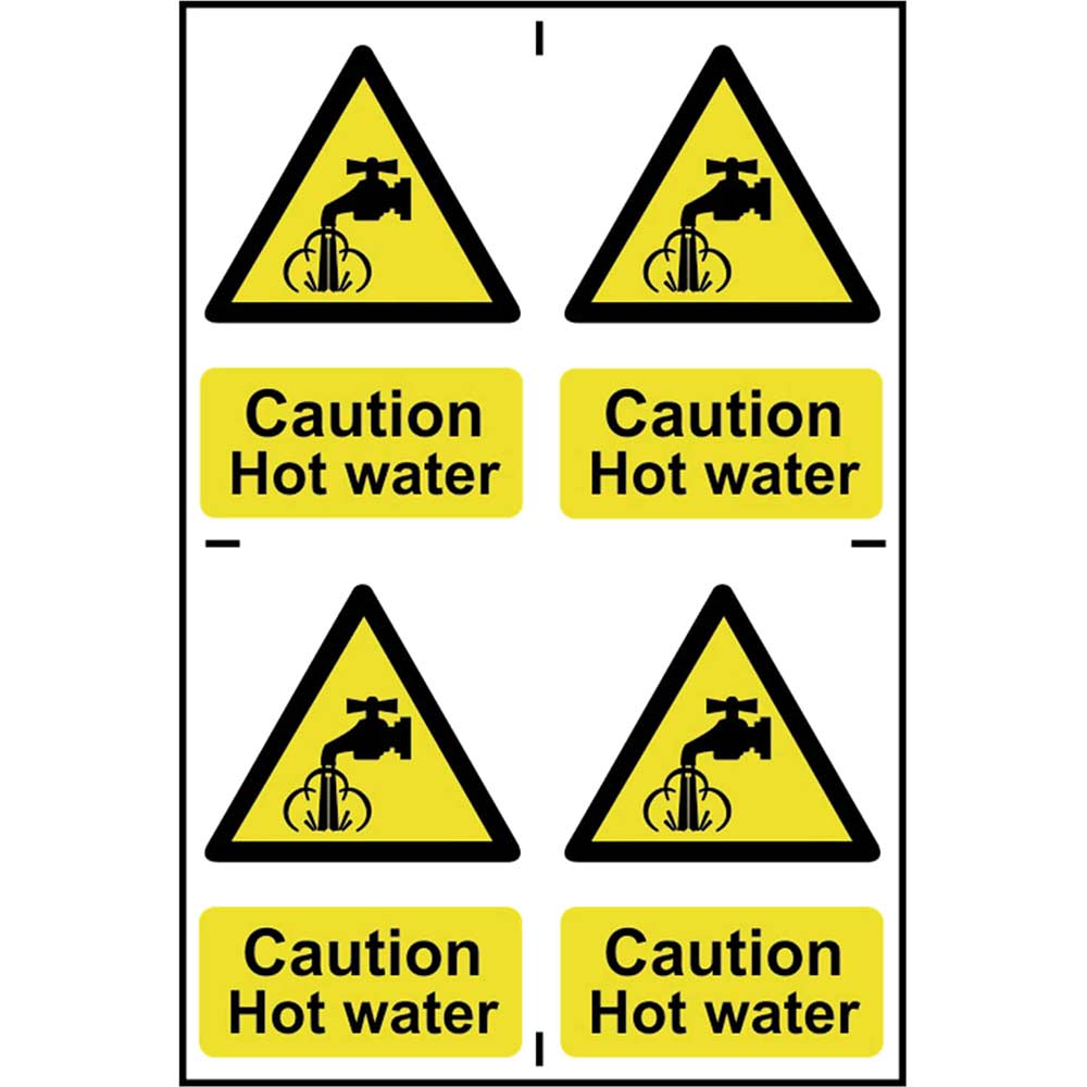 Image of Scan 200 x 300mm PVC Sign - Caution Hot Water