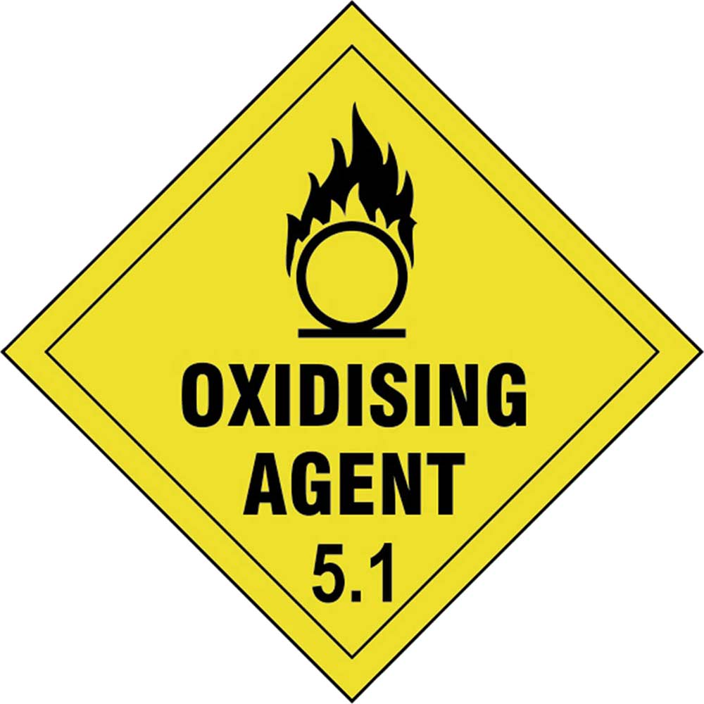 Scan 100 x 100mm SAV Diamond Sign - Oxidising Agent 5.1