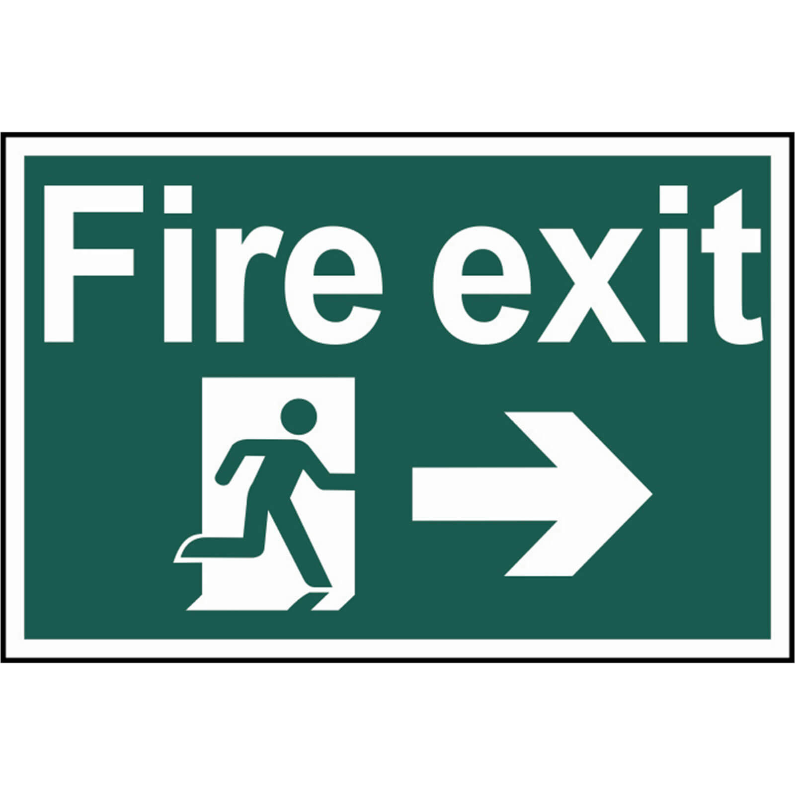 Scan 300 x 200mm PVC Sign - Fire Exit Running Man Arrow Right