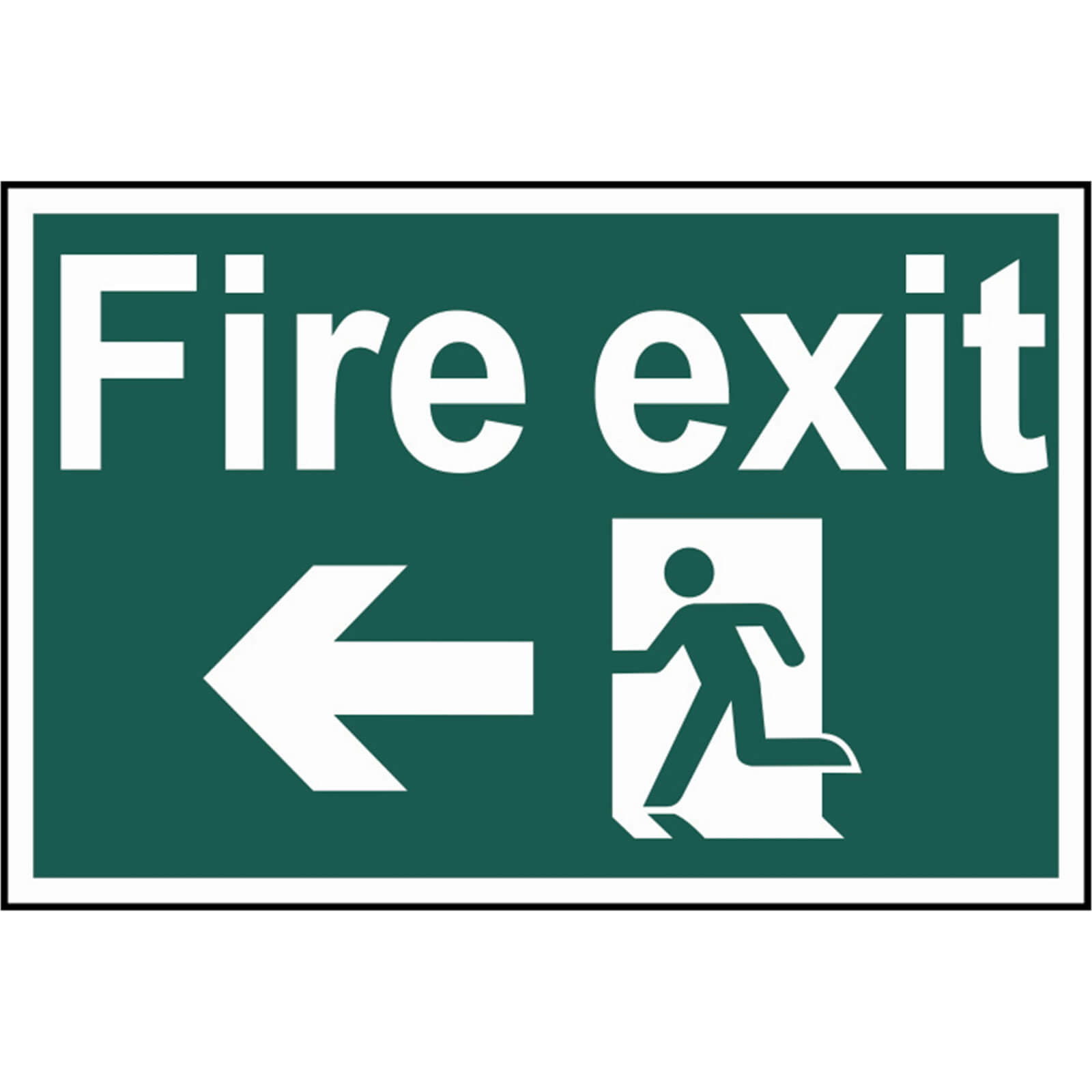 Scan 300 x 200mm PVC Sign - Fire Exit Running Man Arrow Left