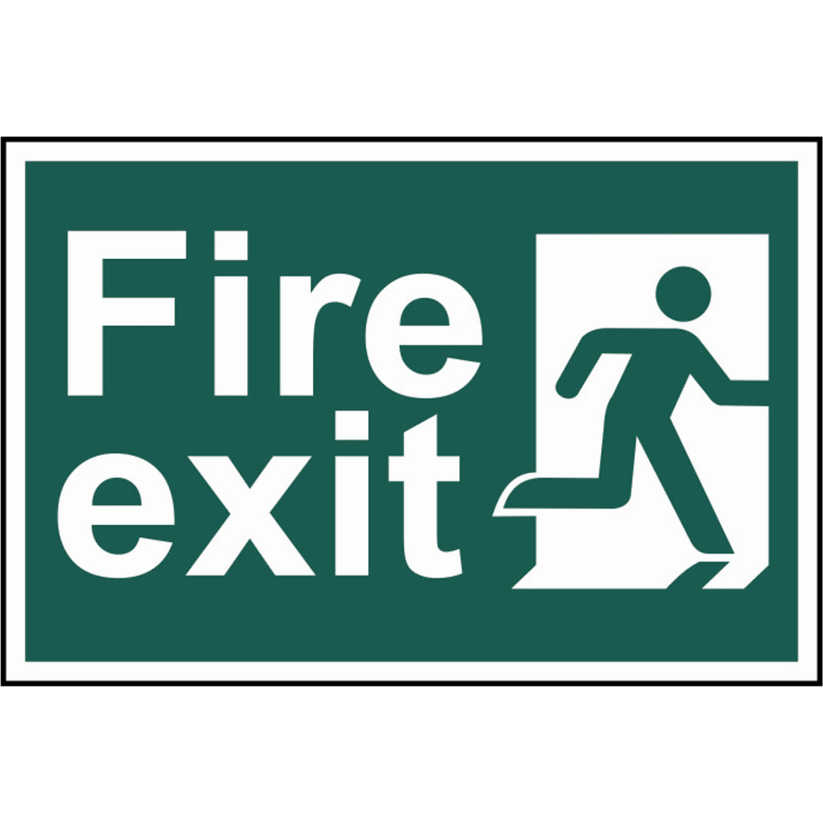 Scan 300 x 200mm PVC Sign - Fire Exit Man Running Right