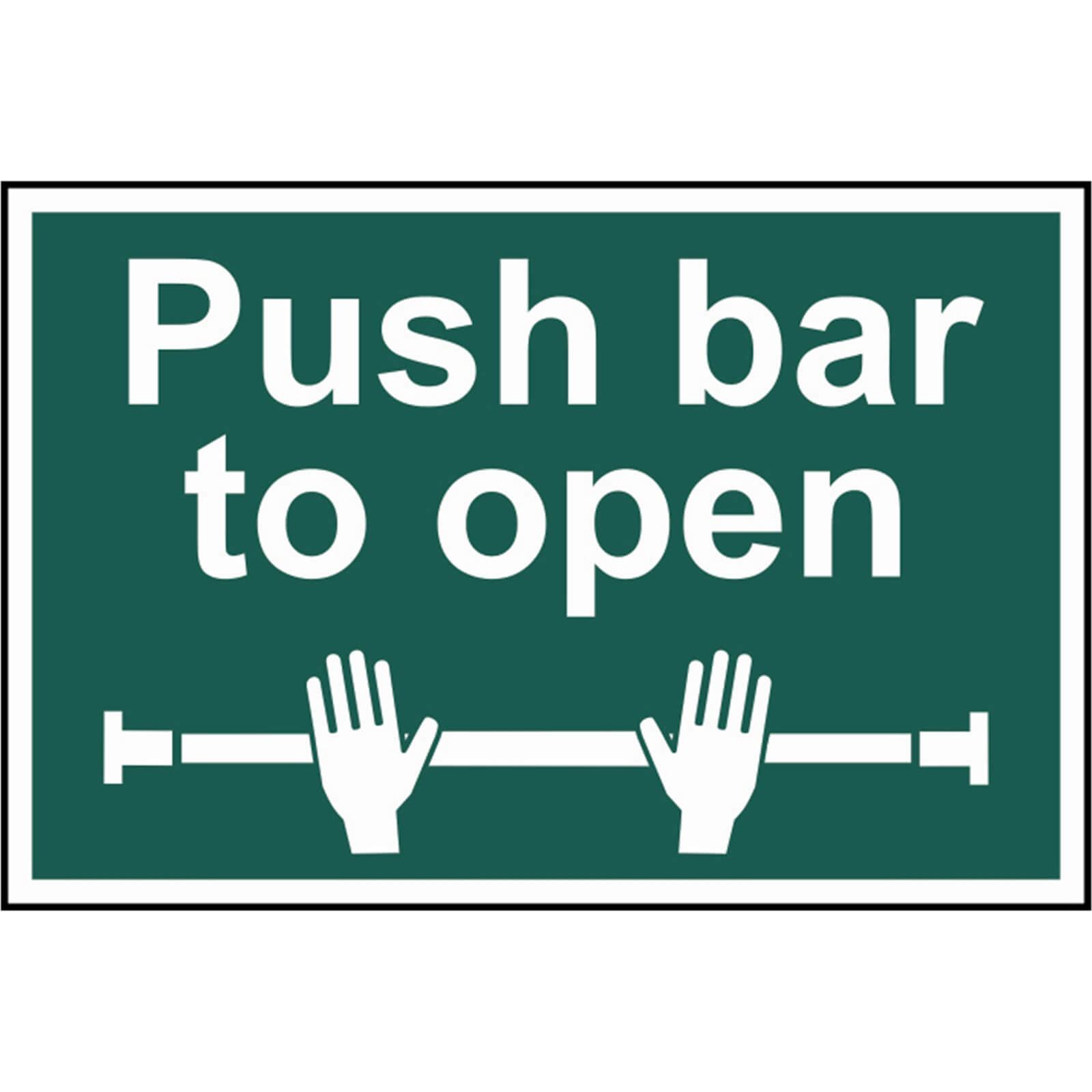 Scan 300 x 200mm PVC Sign - Push Bar To Open