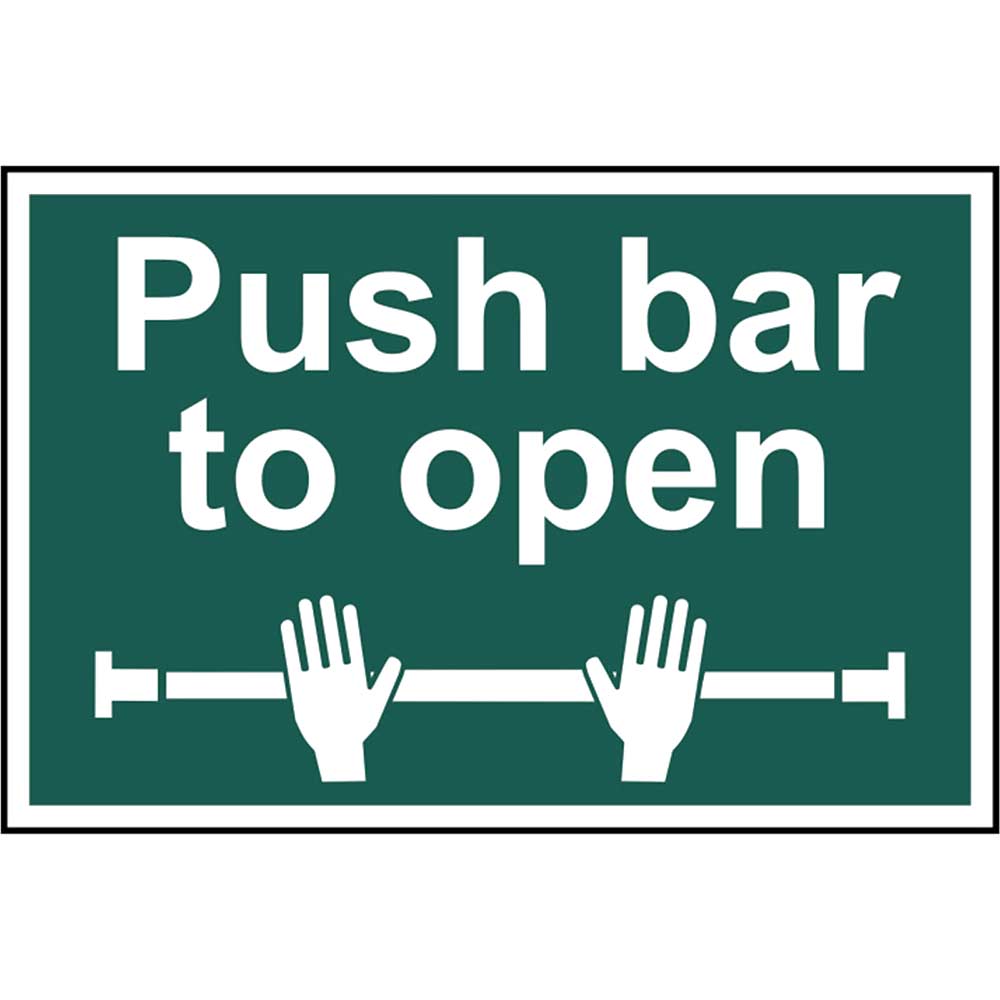 Image of Scan 300 x 200mm PVC Sign - Push Bar To Open