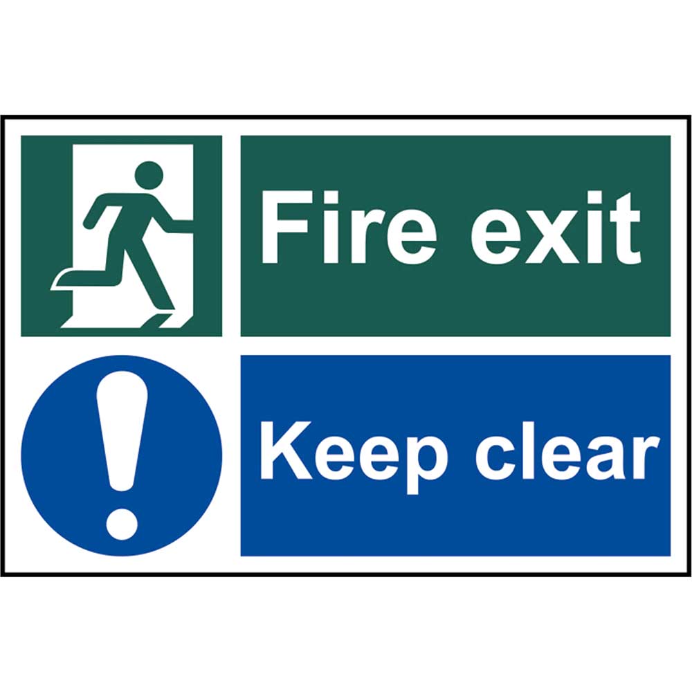 Image of Scan 300 x 200mm PVC Sign - Fire Exit Keep Clear