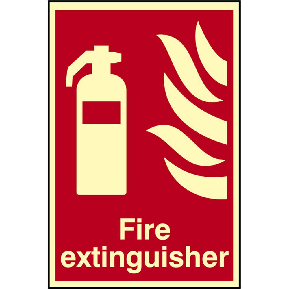 Scan 200 x 300mm Photoluminescent Sign - Fire Extinguisher