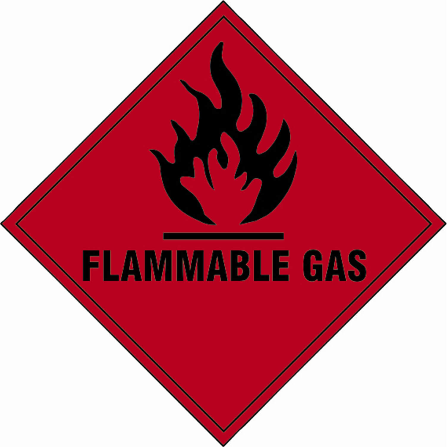 Scan 100 x 100mm SAV Diamond Sign - Flammable Gas