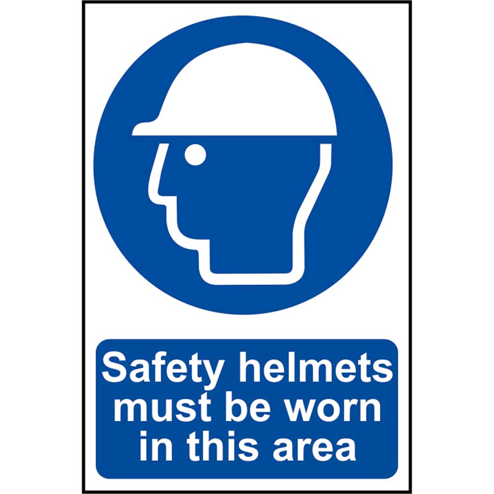 Image of Scan 400 x 600mm PVC Sign - Safety Helmets Must Be Worn In This Area