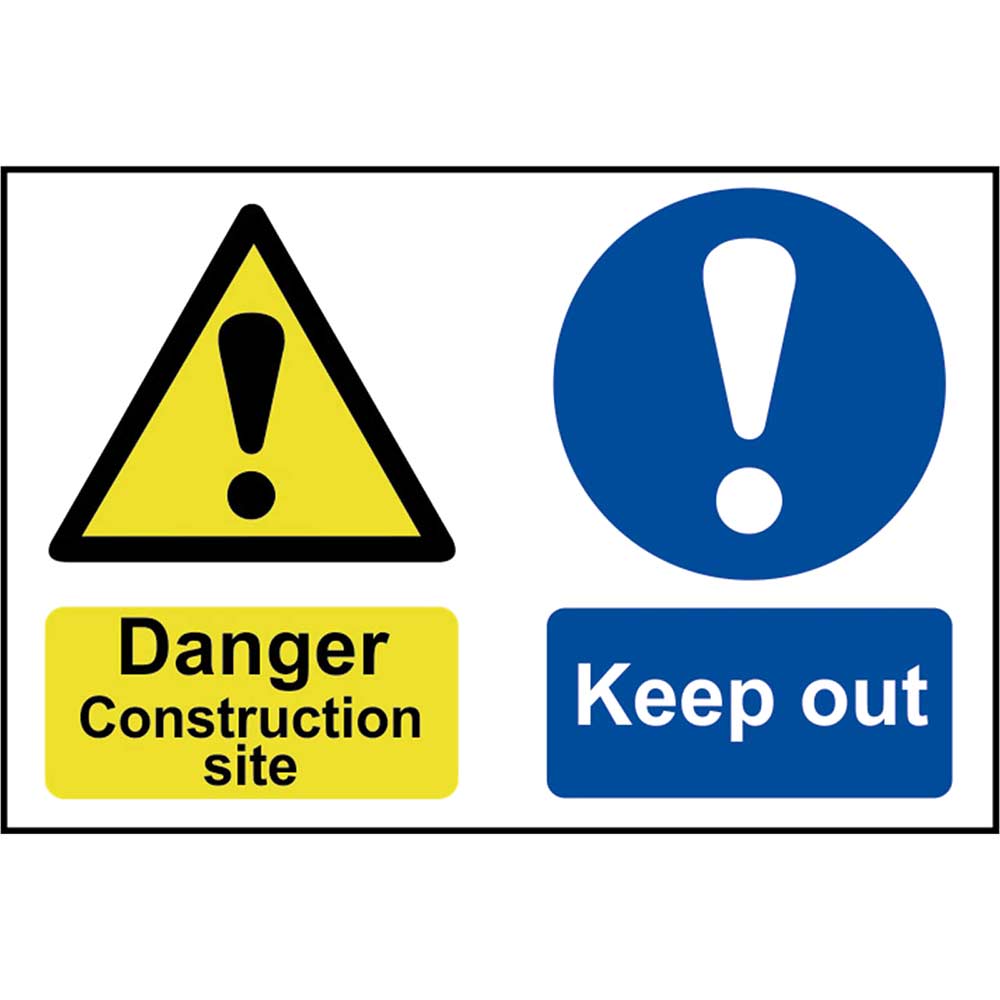 Image of Scan 600 x 400mm PVC Sign - Danger Contruction Site Keep Out