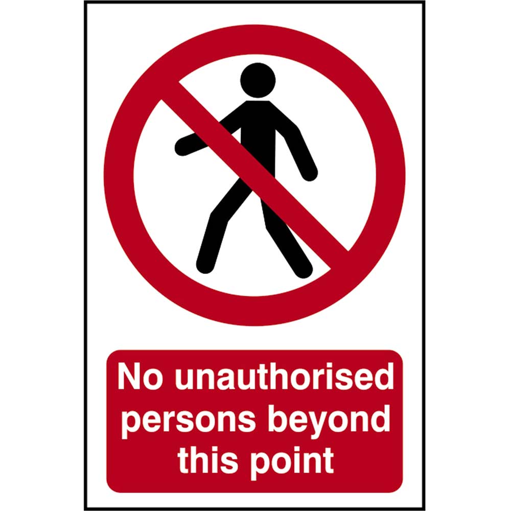 Image of Scan 400 x 600mm PVC Sign - No Unauthorised Persons Beyond This Point