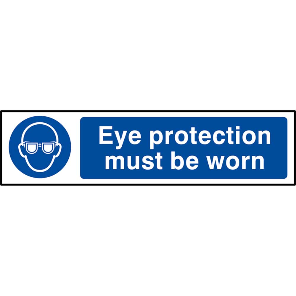 Image of Scan 200 x 50mm PVC Sign - Eye Protection Must Be Worn