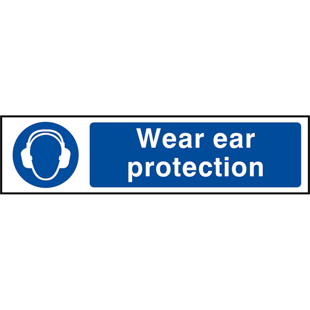 Image of Scan 200 x 50mm PVC Sign - Wear Ear Protection