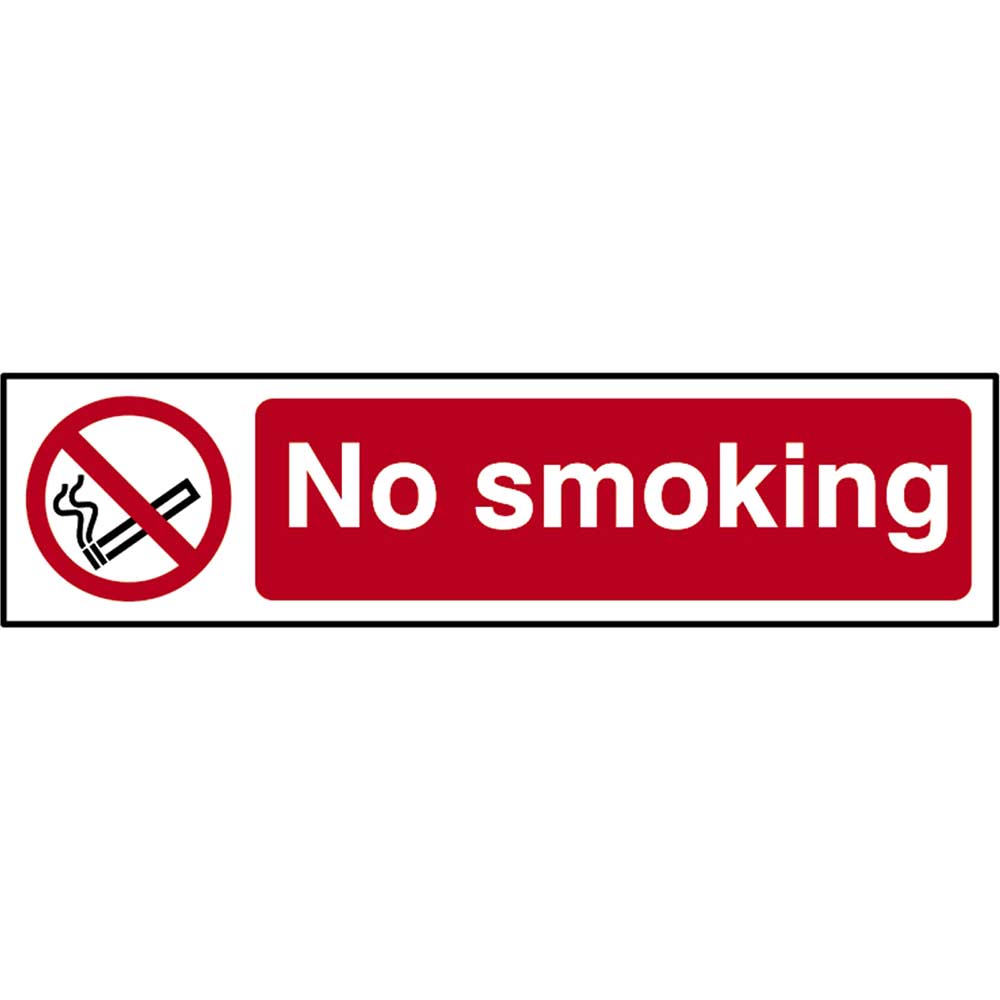 Scan 200 x 50mm PVC Sign - No Smoking