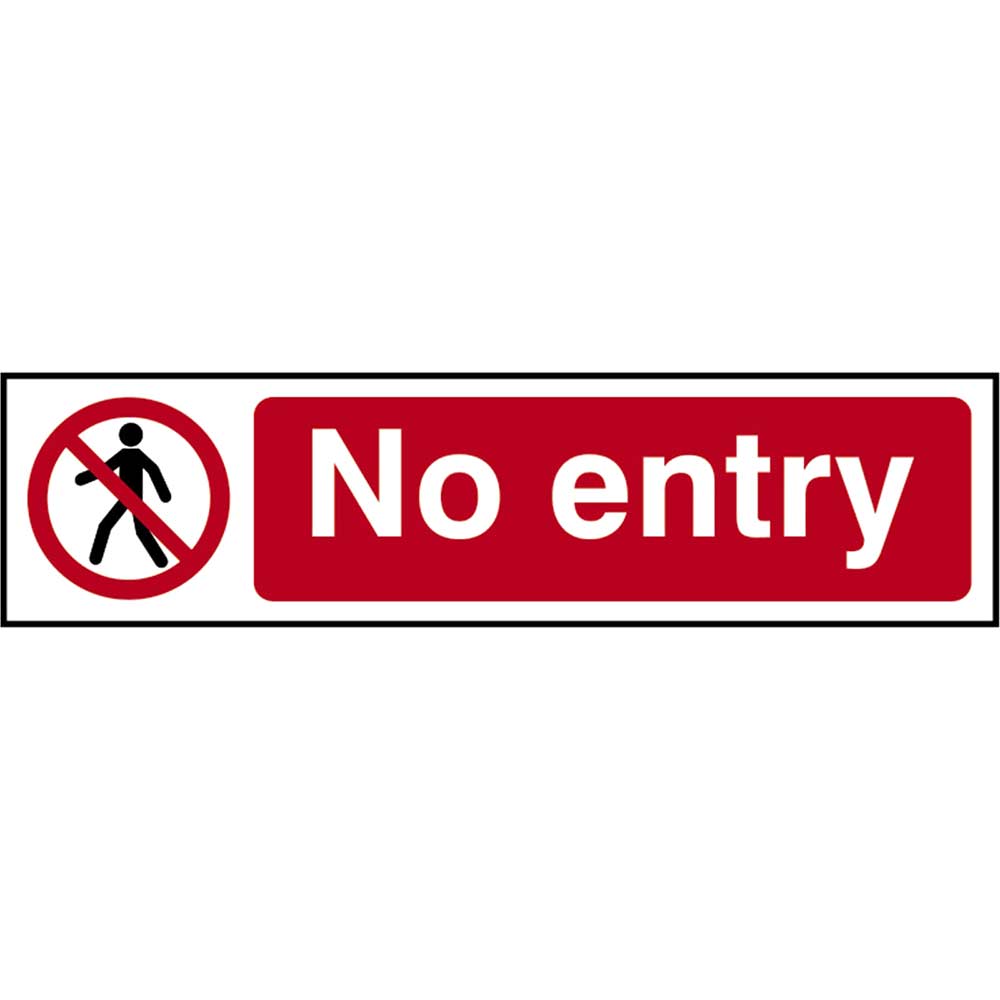 Image of Scan 200 x 50mm PVC Sign - No Entry