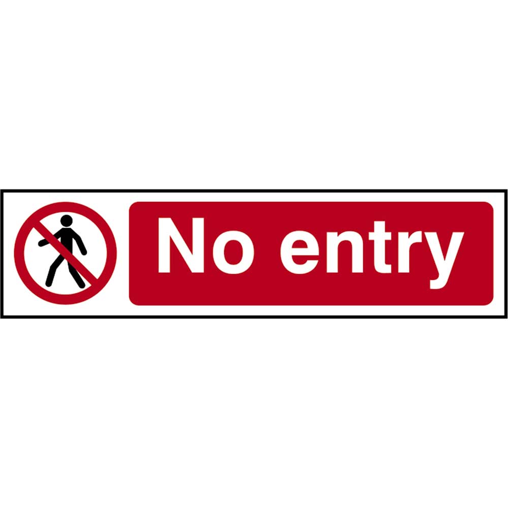 Scan 200 x 50mm PVC Sign - No Entry