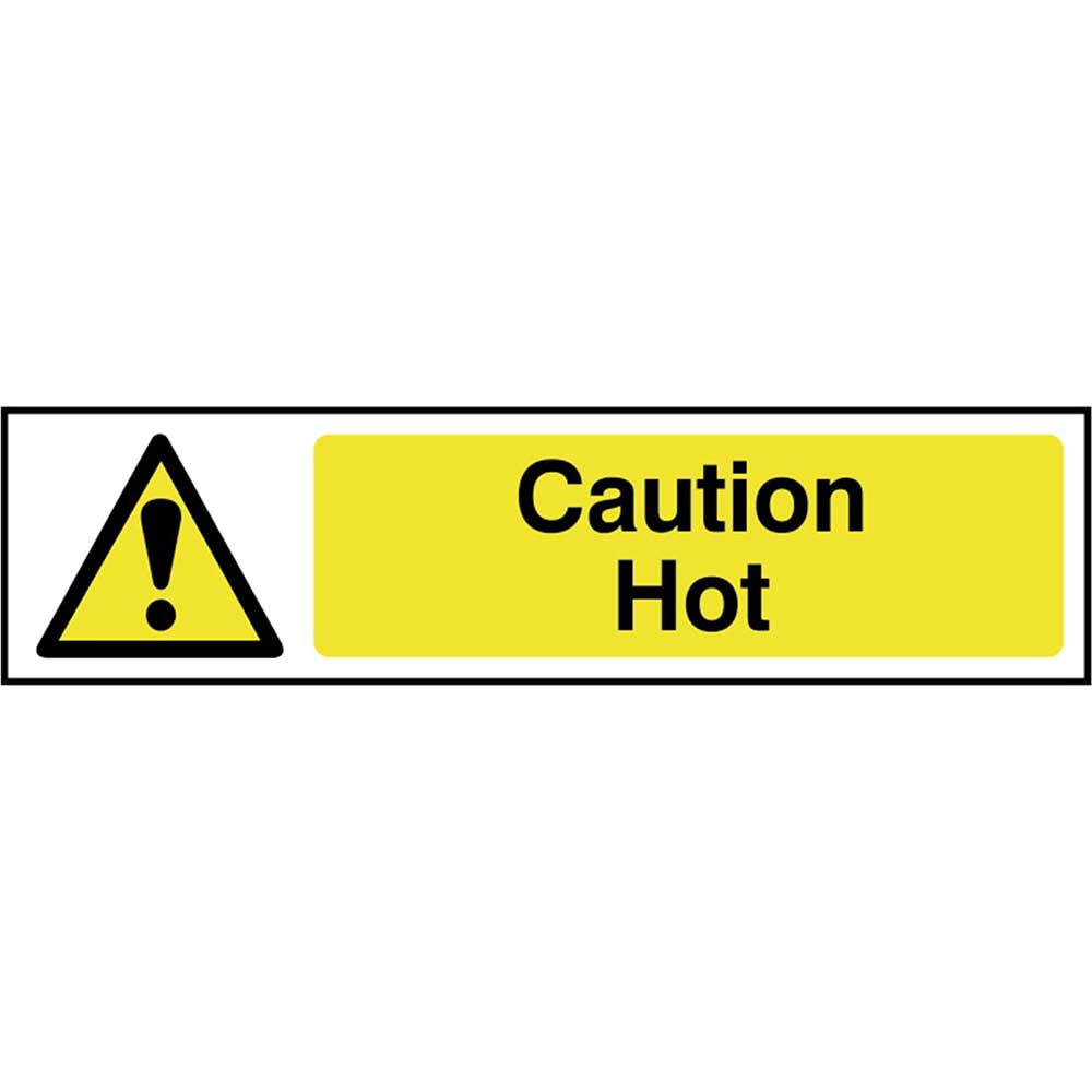 Scan 200 x 50mm PVC Sign - Caution Hot