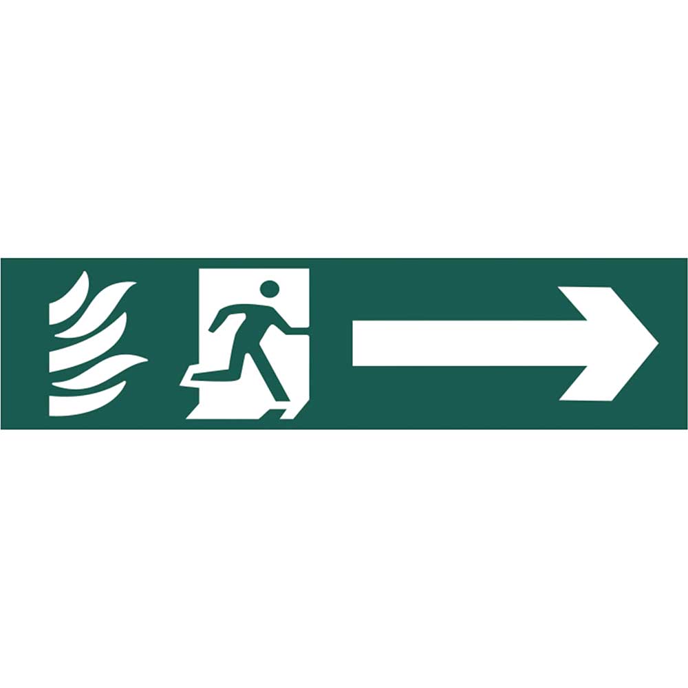 Image of Scan 200 x 50mm PVC Sign - Running Man Arrow Right
