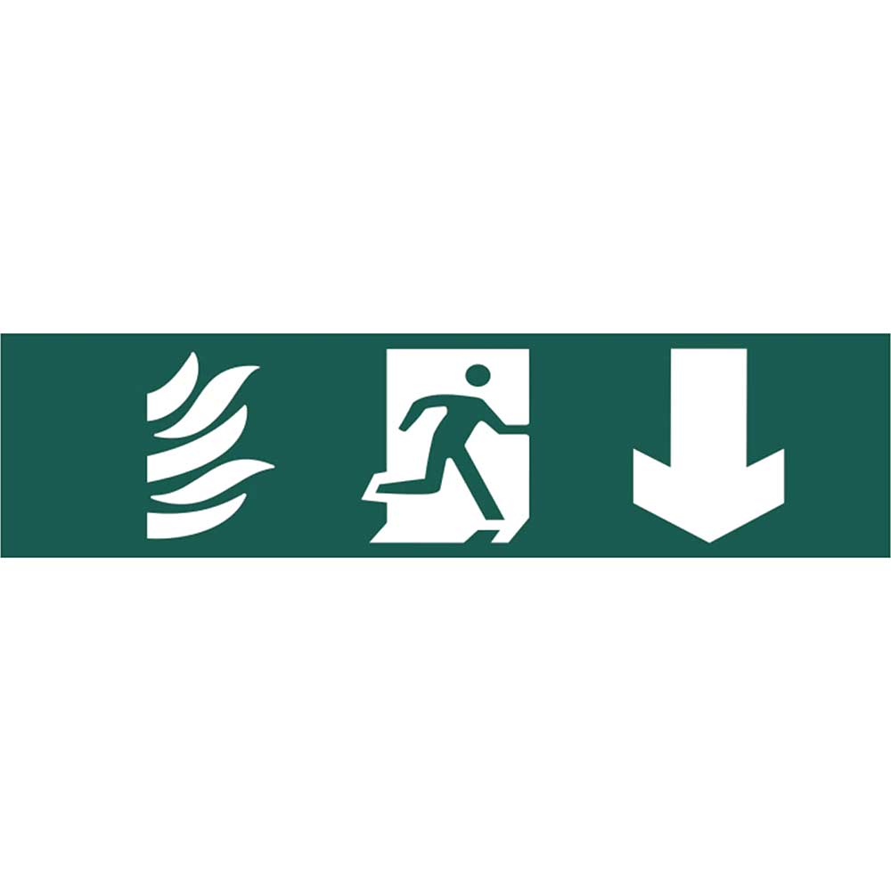 Image of Scan 200 x 50mm PVC Sign - Running Man Arrow Down