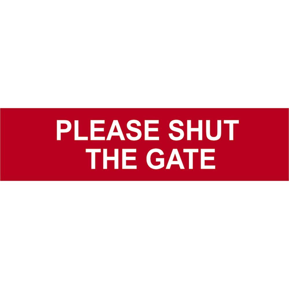 Image of Scan 200 x 50mm PVC Sign - Please Shut The Gate