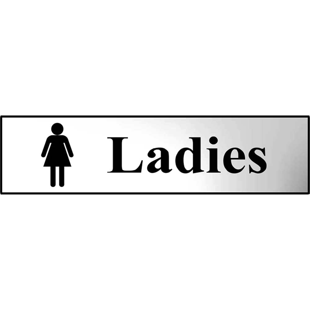 Scan 200 x 50mm Chrome Sign - Ladies