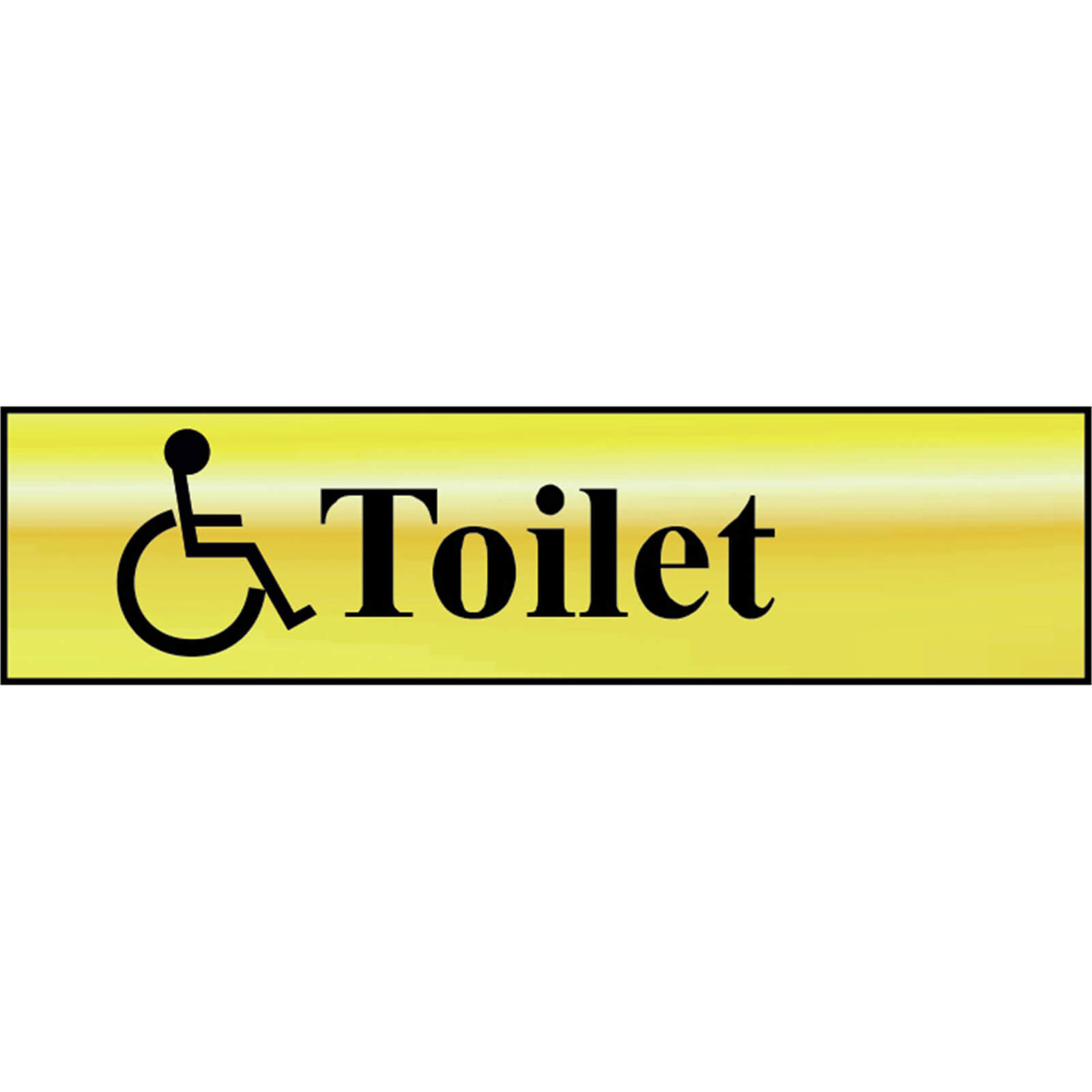 Scan 200 x 50mm Polished Brass Effect Sign - Toilet with Disabled Symbol