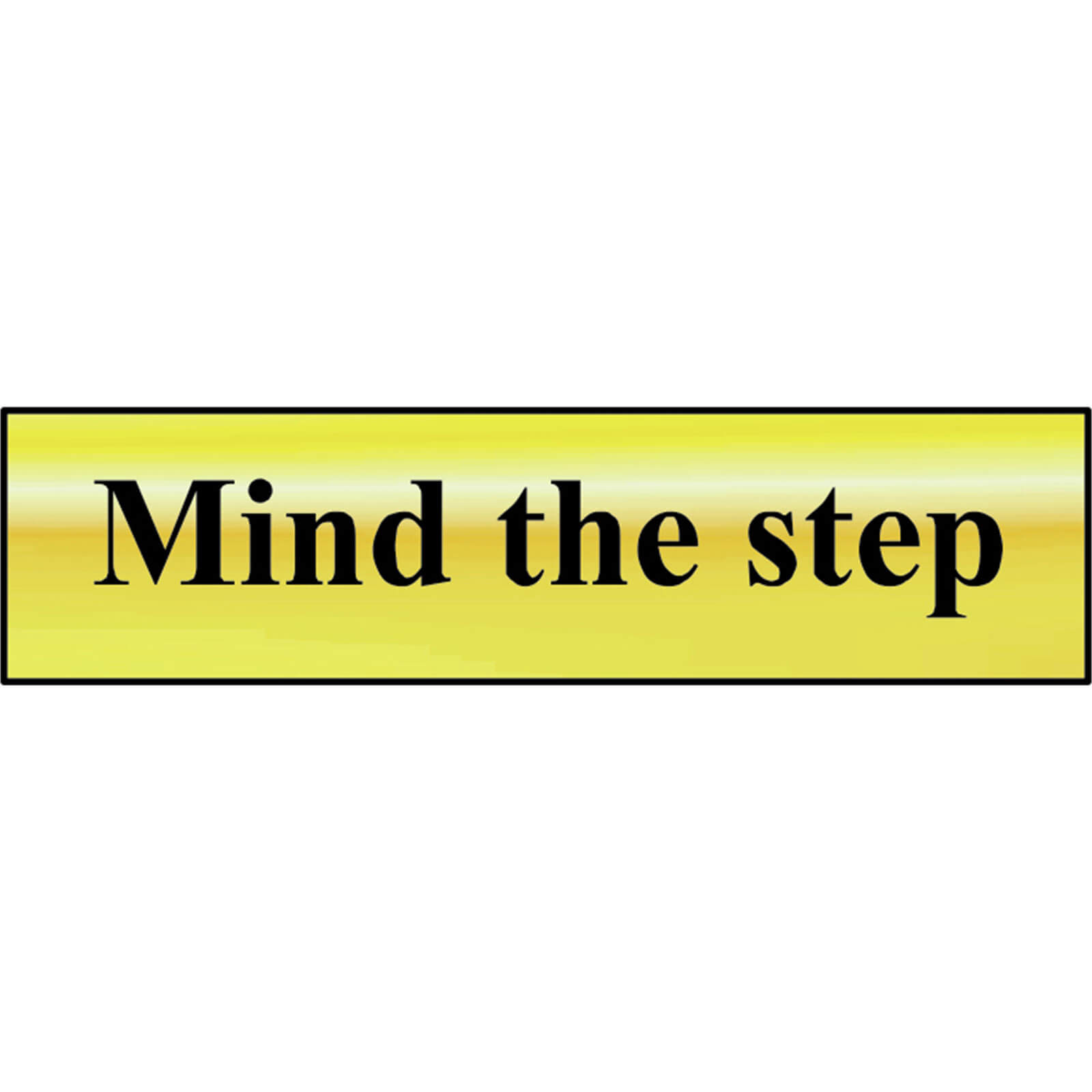 Scan 200 x 50mm Polished Brass Effect Sign - Mind The Step
