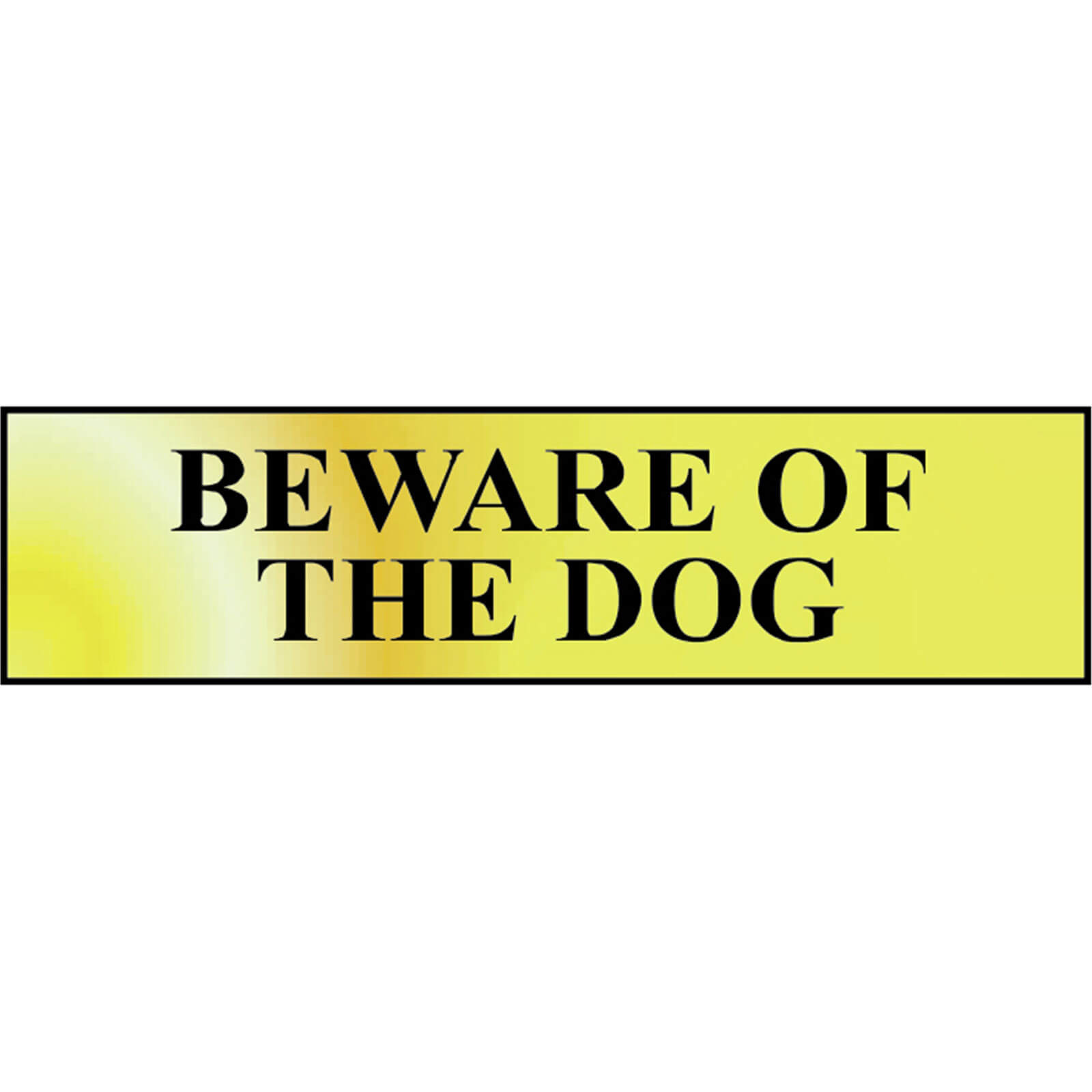 Scan 200 x 50mm Polished Brass Effect Sign - Beware Of The Dog