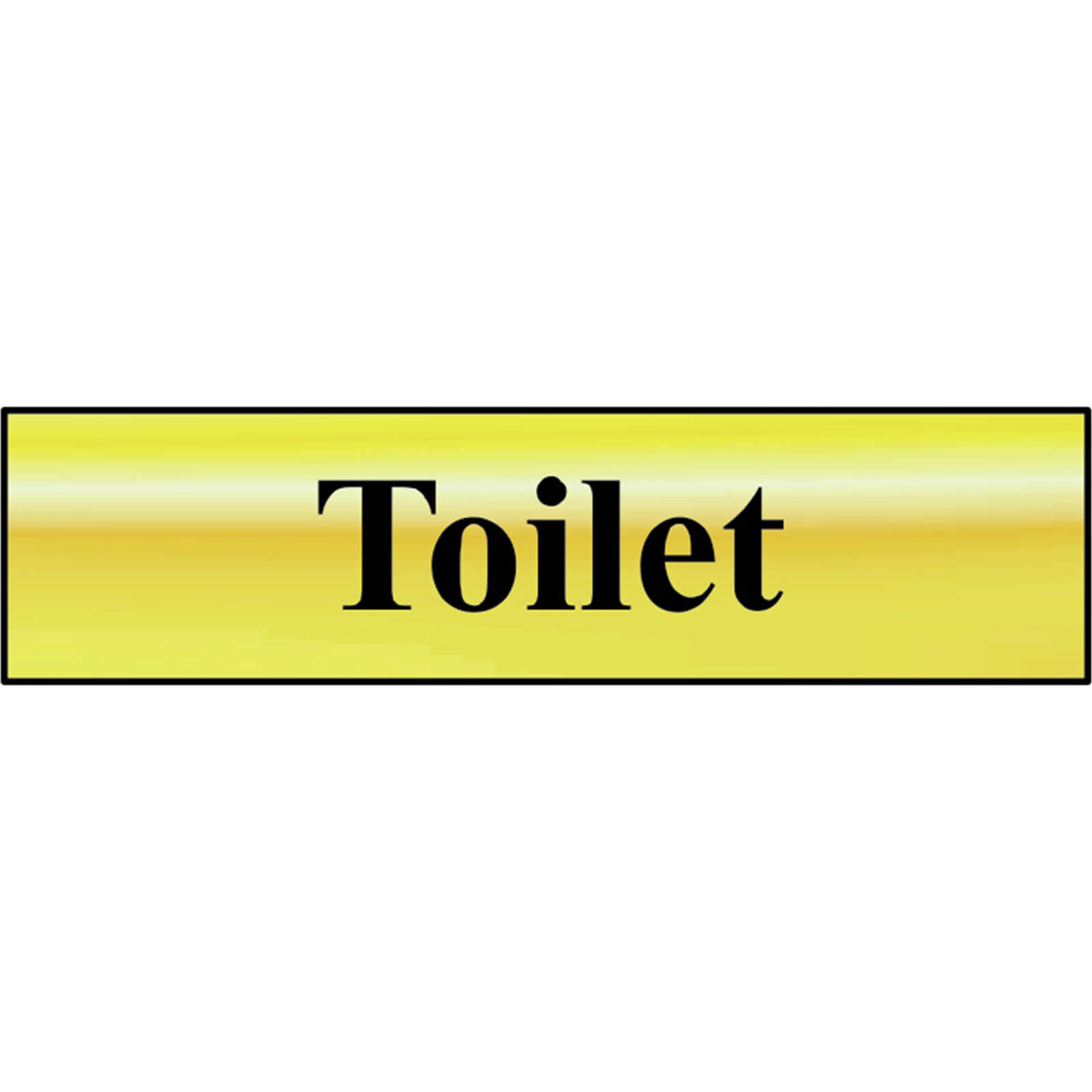 Scan 200 x 50mm Polished Brass Effect Sign - Toilet