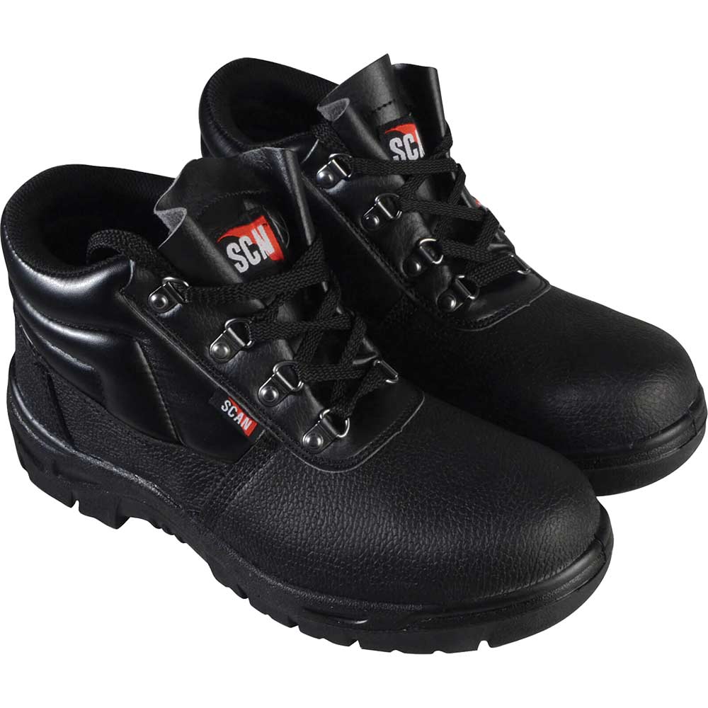 Image of Scan Dual Density Chukka Safety Work Boots Black Size 9