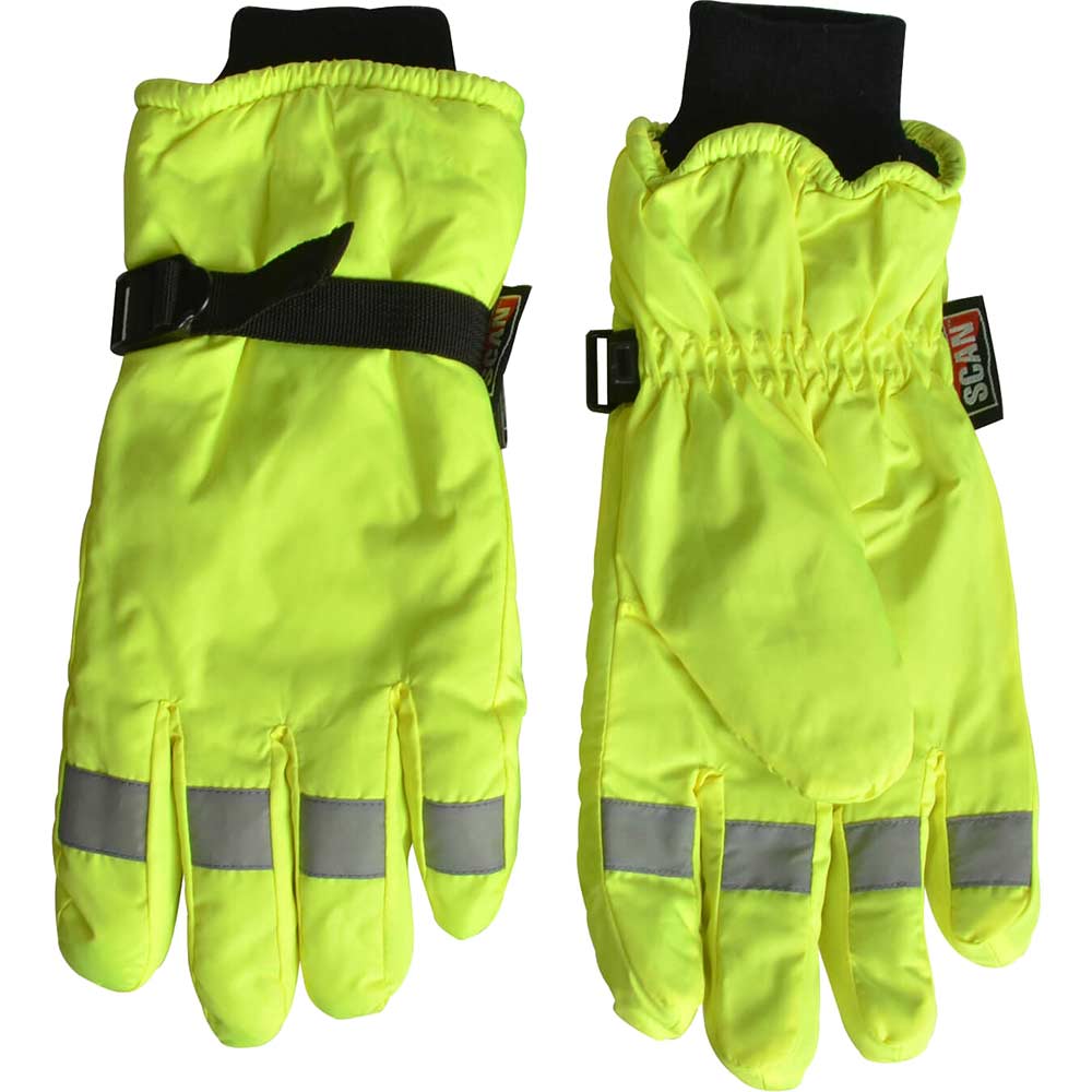 Image of Scan Hi Vis Gloves Yellow XL