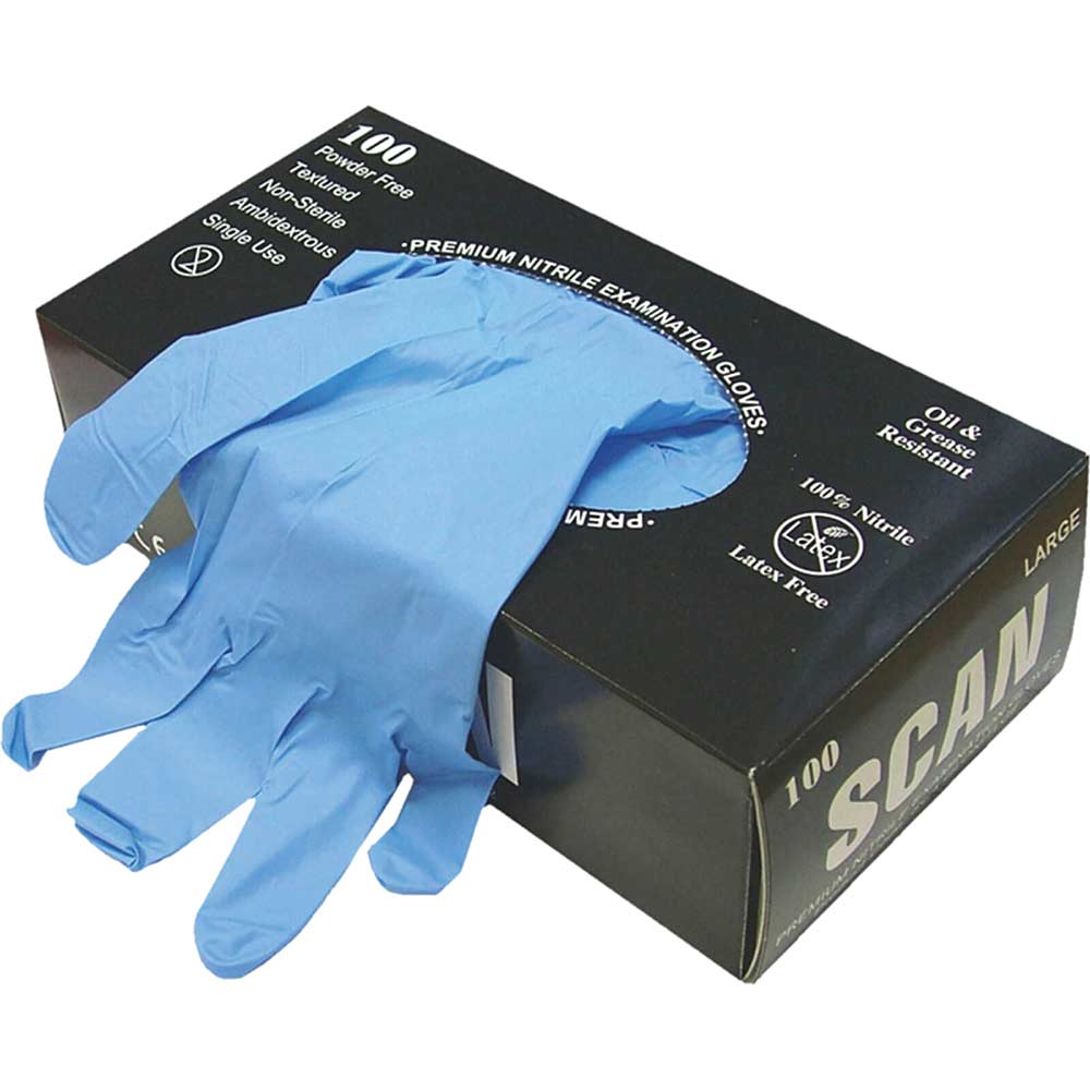 Scan Nitrile Gloves Large Pack of 100