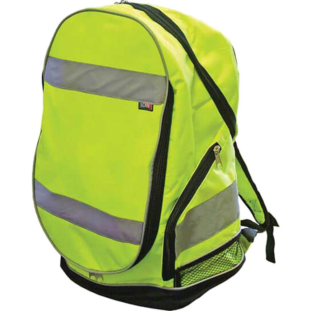 Image of Scan Yellow High Vis Back Pack with Carry Handle & Padded Straps