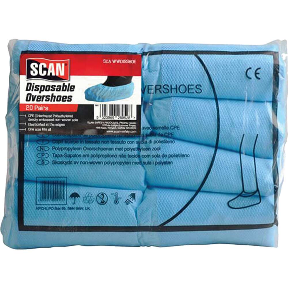 Scan Disposable Overshoes 16" (OSFA) Pack of 20