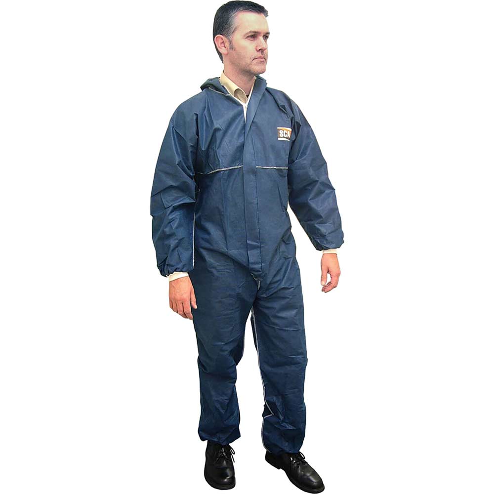 Image of Scan Disposable Overalls Navy Blue Medium